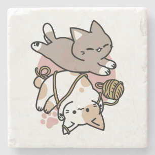 Porta-copo De Pedra Design de Gatos Fofos e Divertidos – Arte Divertid