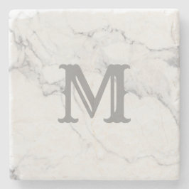 Porta-copo De Pedra Design de Mármore de Letra Inicial Simples