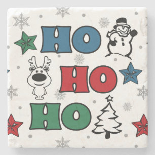 Porta-copo De Pedra Design de Natal Ho-Ho