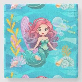 Porta-copo De Pedra Design de sirene mística