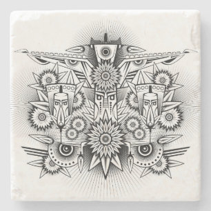 Porta-copo De Pedra Design de Tribo Artístico