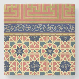 Porta-copo De Pedra Design decorativo árabe (litho da cor)