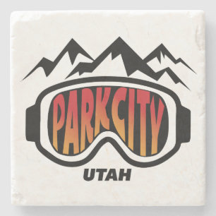 Porta-copo De Pedra Design do esqui de Park City Utá na porta copos d