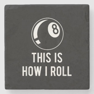 Porta-copo De Pedra Design Funny Billiards Para Jogadores De Piscina R