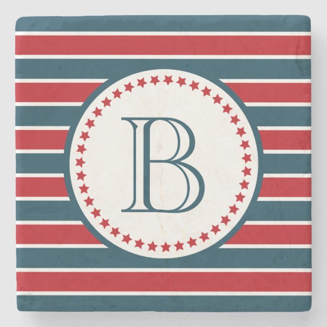 Porta-copo De Pedra Design Monograma (Frente)