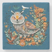 Design único floral de coruja-vintage