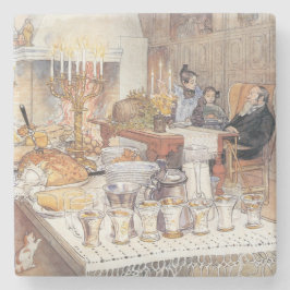 Porta-copo De Pedra Detalhe da Véspera de Natal (Natal Tradicional Sue