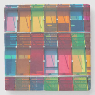 Porta-copo De Pedra Detalhe de edifício comercial multicolorido