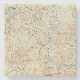 Porta-copo De Pedra Detalhe do Lago Saranac Superior do Mapa Topográfi