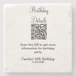 Porta-copo De Pedra detalhes da festa de aniversário de qr scan modern