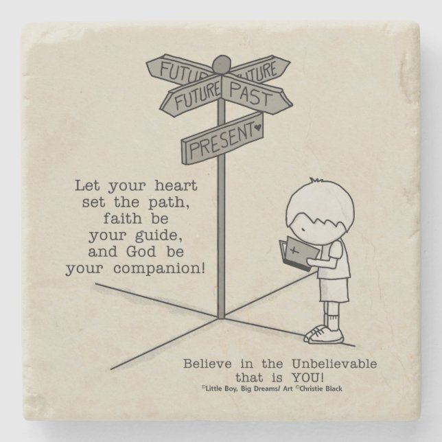 Porta-copo De Pedra Deus é seu companheiro (Frente)