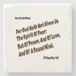 Porta-copo De Pedra Deus Hath Não Nos Deu O Espírito Do Medo