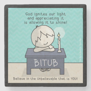 Porta-copo De Pedra Deus Ignora Nossa Luz