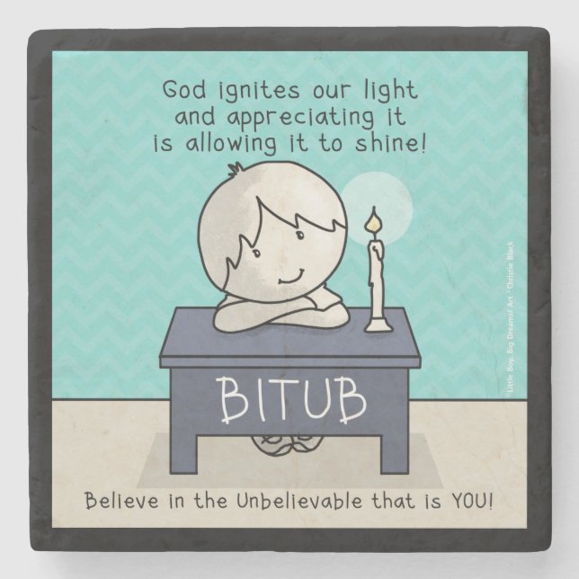 Porta-copo De Pedra Deus Ignora Nossa Luz (Frente)