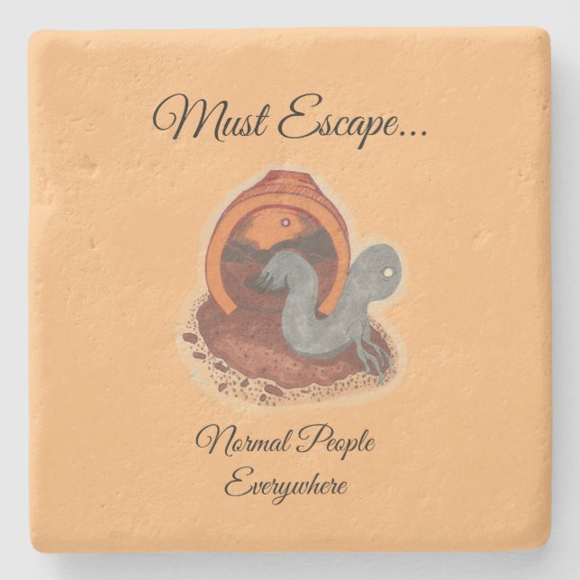 Porta-copo De Pedra Deve Escapar.. A porta copos Da Criatura Potente. (Frente)