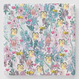 Porta-copo De Pedra Dia de as mães Marble Stone Porta copos Coruja