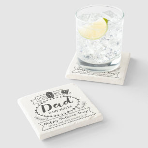 Porta-copo De Pedra Dia dos pais feliz número 1 um logotipo do