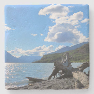 Porta-copo De Pedra Dia Relaxante Praia Driftwood Lago Kenai, Alasca
