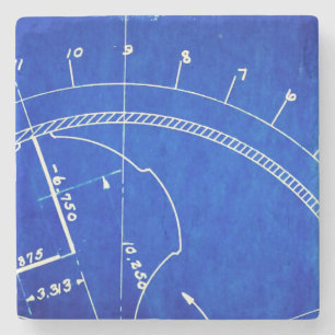 Porta-copo De Pedra Diagrama Vintage Blueprint nº 327
