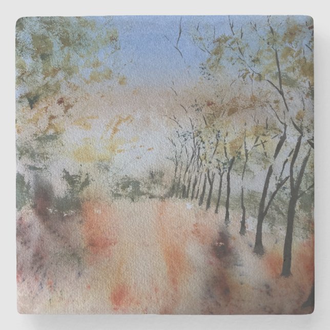 Porta-copo De Pedra Dias de outono (Frente)