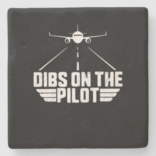 Porta-copo De Pedra Dibs No Avião-Piloto Namorada