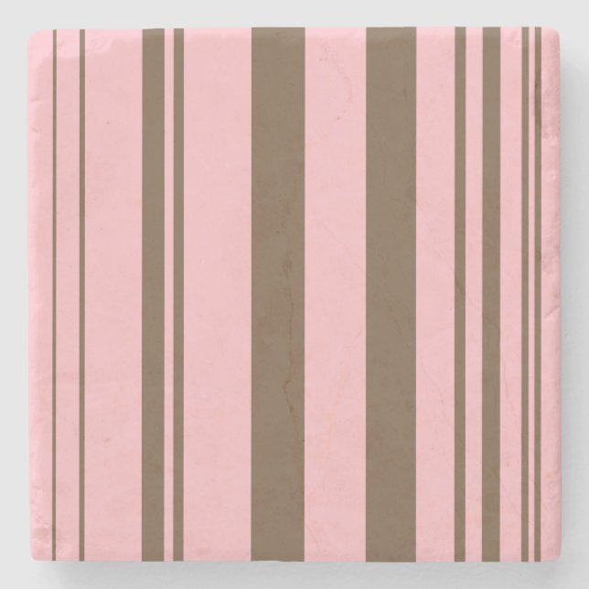 Porta-copo De Pedra Diferentes faixas/rosa e castanho (Frente)