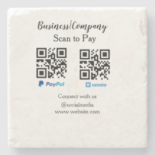 Porta-copo De Pedra Digitalize para pagar código q r paypal venmo adic