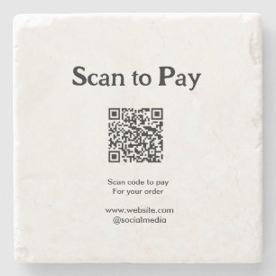Porta-copo De Pedra Digitalize para pagar pelo código QR do pedido adi