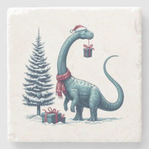 Porta-copo De Pedra dinossauro Brontosauro de Natal