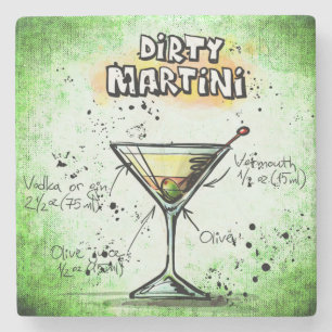 Porta-copo De Pedra Dirty Martini Beber Receita