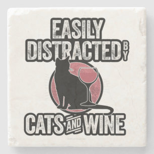 Porta-copo De Pedra Distração fácil de gatos e vinhos