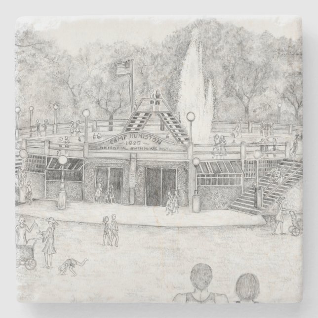Porta-copo De Pedra Diversão de Verão (Frente)