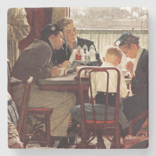 Porta-copo De Pedra Dizendo a benevolência por Norman Rockwell