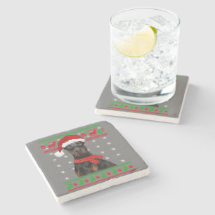 Porta-copo De Pedra Doberman Dog Ugly Swely Christmas Puppy Dog Love