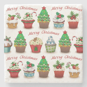 Porta-copo De Pedra Doces de Natal