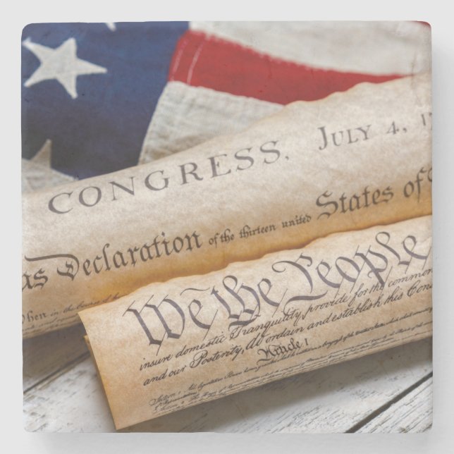 Porta-copo De Pedra Documentos fundadores dos EUA (Frente)