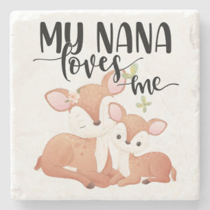 Porta-copo De Pedra Doe and Fawn Minha Nana me ama