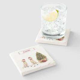 Porta-copo De Pedra Dois Labradores retrievers Engraçado Cachorro de N