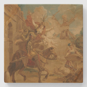 Porta-copo De Pedra Dom Quixote Guiado pela Loucura, tapeçaria do sécu