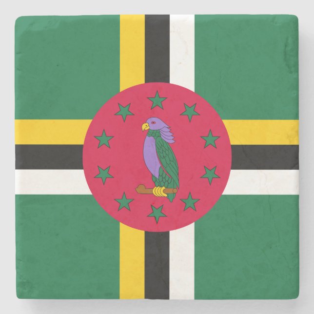 Porta-copo De Pedra Dominica Flag (Frente)