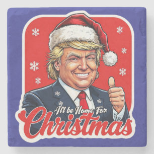 Porta-copo De Pedra Donald Trump Natal Papai Noel Art