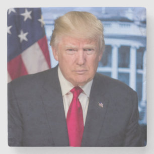 Porta-copo De Pedra Donald Trump Retrato Presidencial Oficial