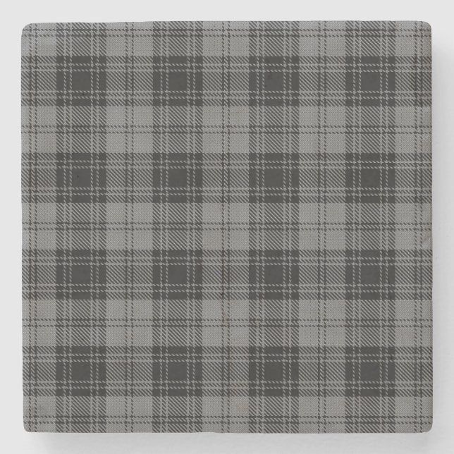 Porta-copo De Pedra Douglas grey Tartan (Frente)