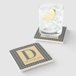 Porta-copo De Pedra Douglas Tartan Monograma D
