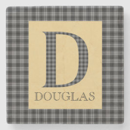 Porta-copo De Pedra Douglas Tartan Monograma D