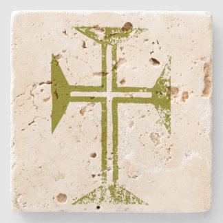 Porta-copo De Pedra Dourada cruz bizantina destruída