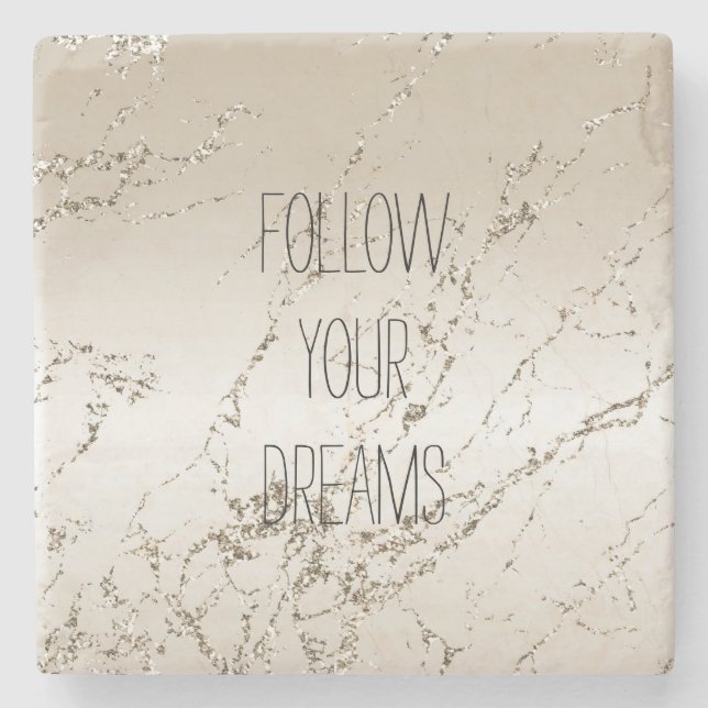 Porta-copo De Pedra Dourada Glitzy Sparkle Ombre (Frente)