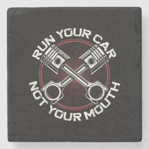 Porta-copo De Pedra Drag Racing Race Car Vintage Executar Seu Carro Nã