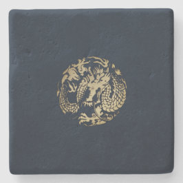 Porta-copo De Pedra Dragão Dourado