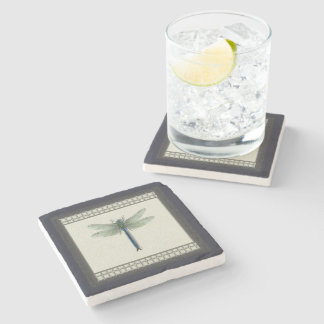 Porta-copo De Pedra Dragonfly Azul Elegante